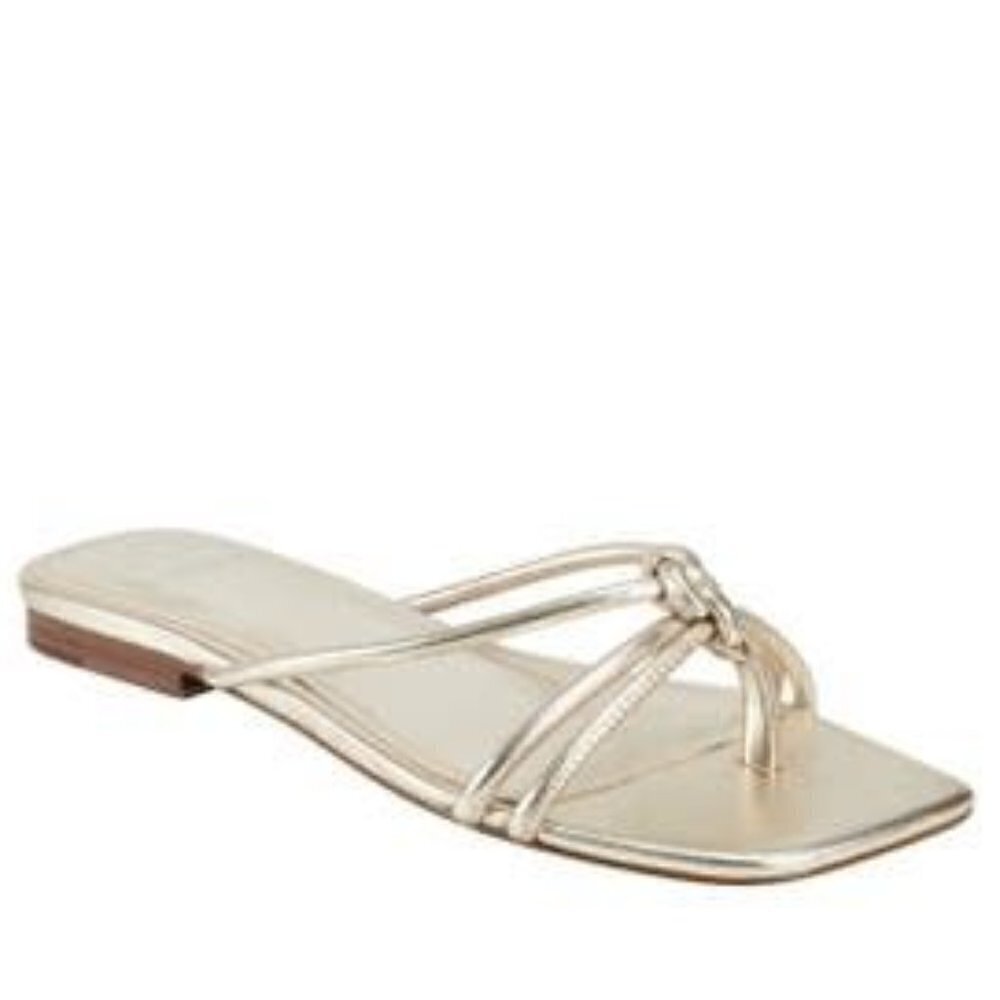 Marc Fisher Gold Monty Flat Slide Sandals metallic 7.5